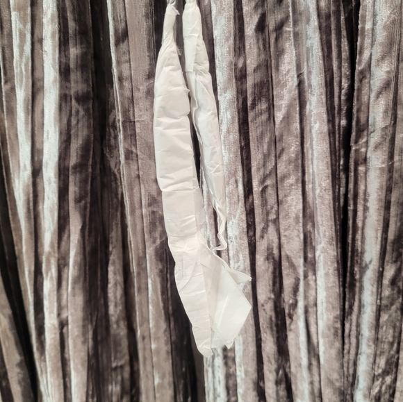 Soft Surroundings Size TL Midi Skirt Silver Pleated Velvet Tassels Gray Boho - Picture 4 of 7